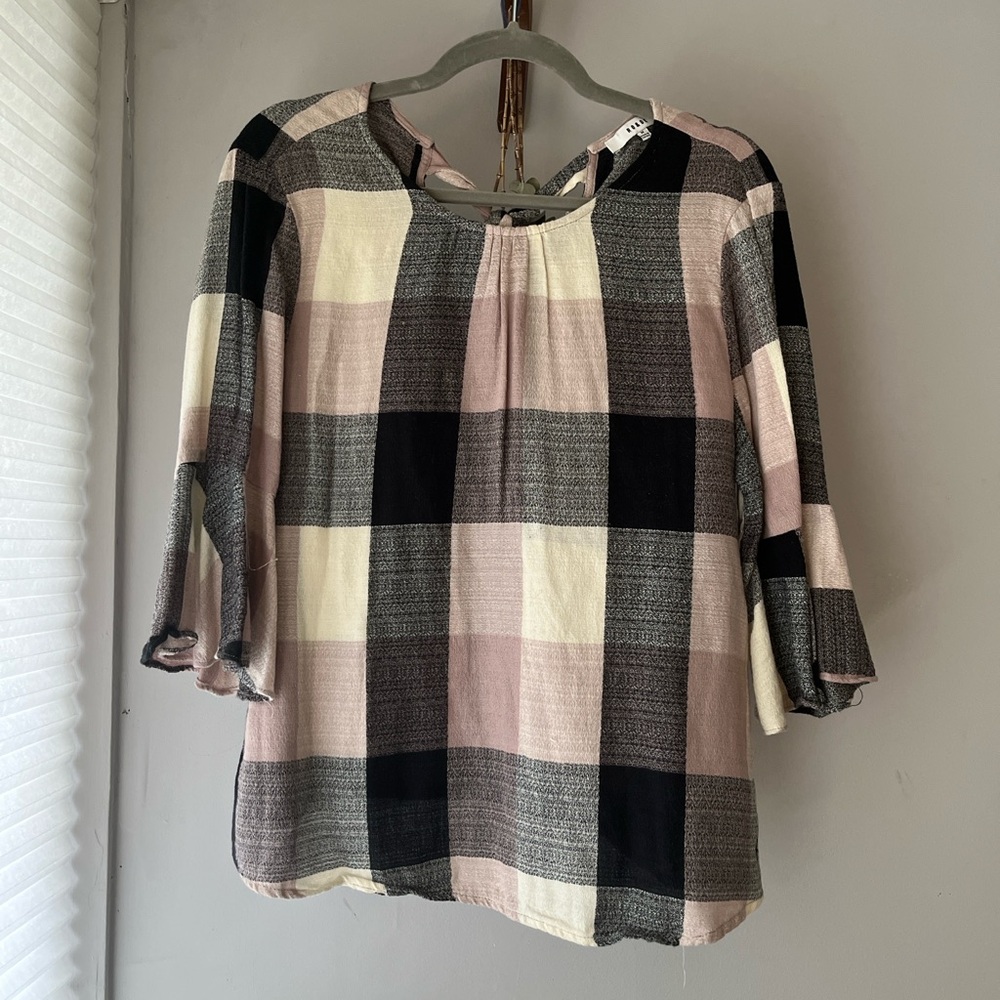 RO & DE Plaid Women's Top in Pink and Black